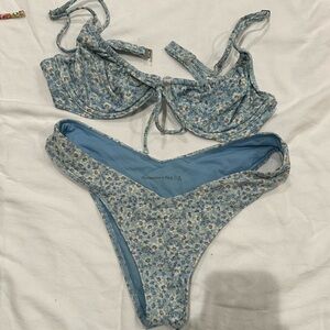 Abercrombie & Fitch Blue Floral Bikini